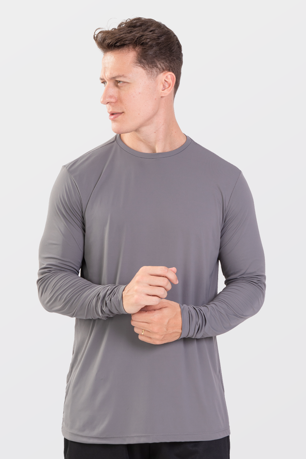 Camiseta Masculina Runner Básica Manga Longa